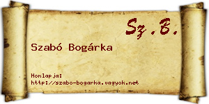 Szabó Bogárka névjegykártya